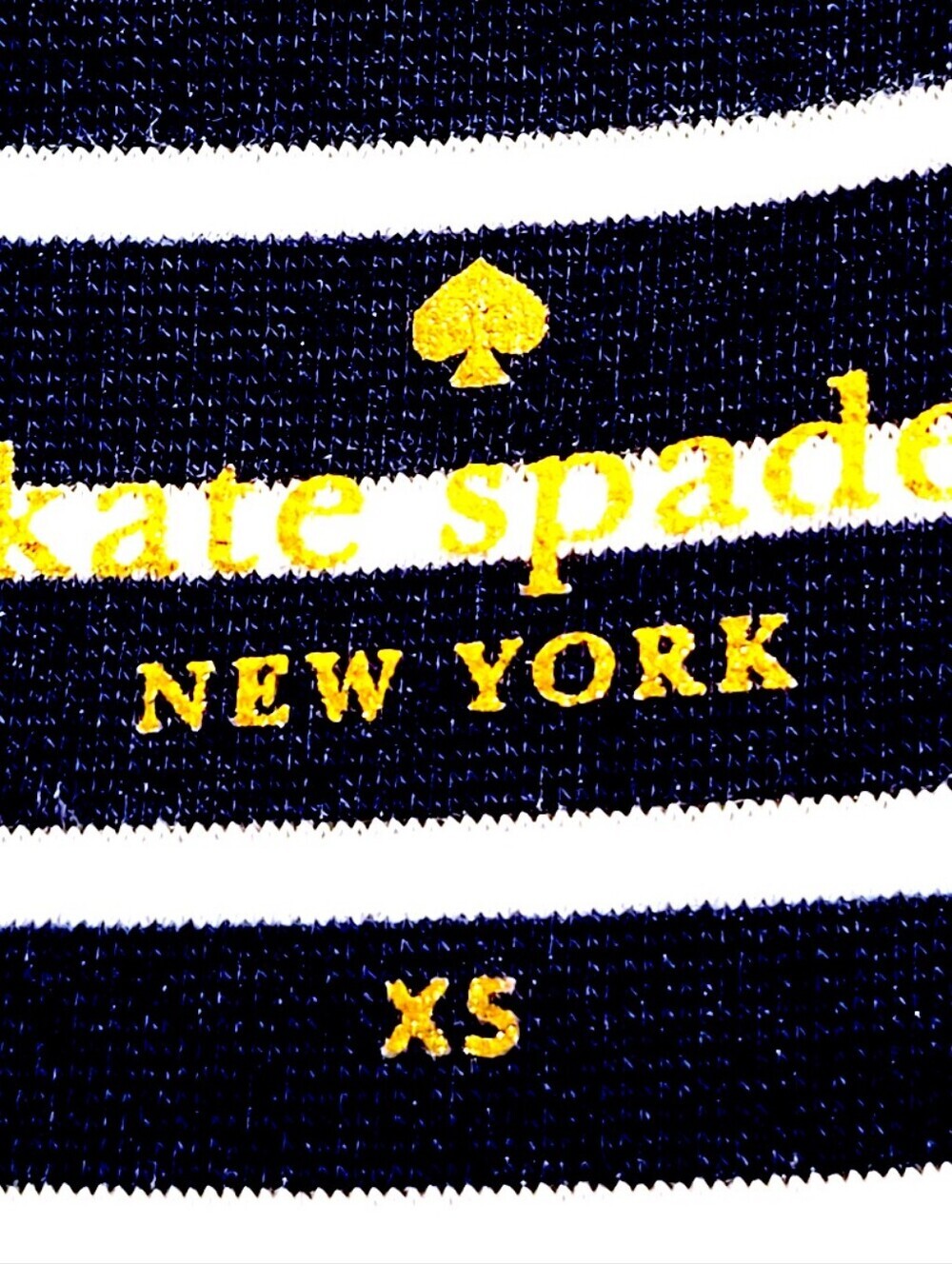 kate spade Navy and White Striped Top with Yellow Logo - Picture 5 of 5